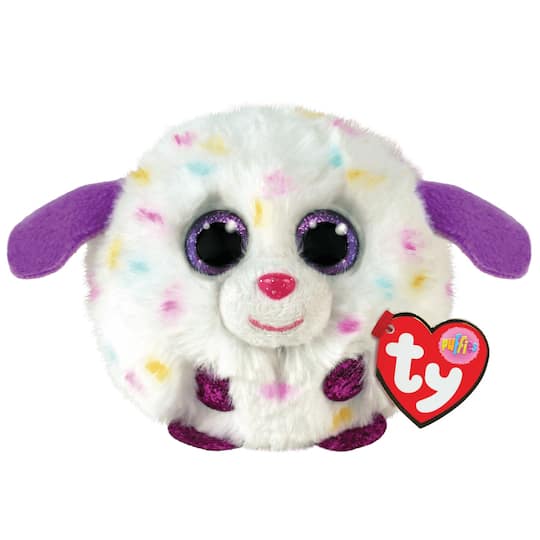 Ty Puffies&#x2122; Munchkin White &#x26; Multi Spotted Dog
